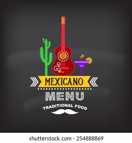 Menu mexican design.Vector illustration.