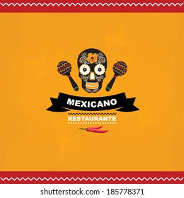 Menu mexican, template design.Vector illustration.
