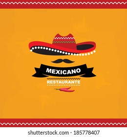 Menu mexican, template design.Vector illustration.