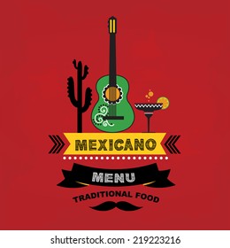 Menu mexican, template design.Vector illustration.