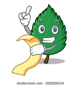 With menu mint leaves mascot cartoon