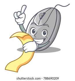 With menu mouse mascot cartoon style