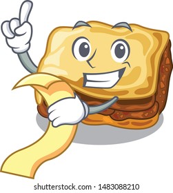 With menu moussaka isolated with in the cartoon style