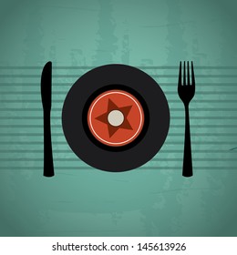 menu music design over blue background vector illustration 