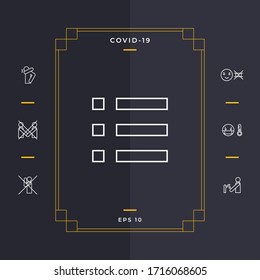 Menu, navigation, sandwich, list - line icon.