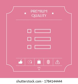 Menu, navigation, sandwich, list - line icon.