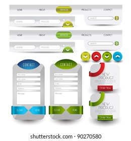 menu navigation with web contact box and banners