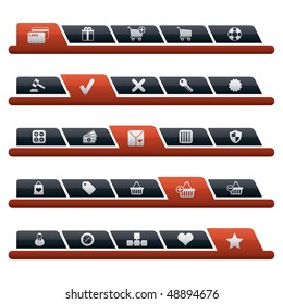 Menu Navigation and Web Interface. Shopping Icons. Illustrator EPS 8 Vector for multiple applications.