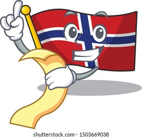 With menu norway flag is flown on character pole