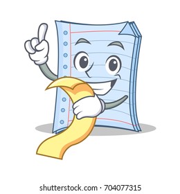 With menu notebook character cartoon design