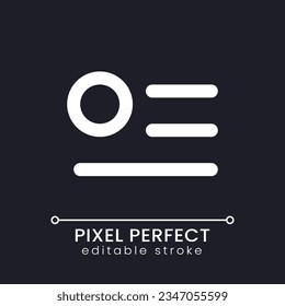 Menu notification pixel perfect white linear ui icon for dark theme. Software settings update. Vector line pictogram. Isolated user interface symbol for night mode. Editable stroke. Poppins font used