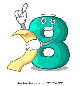 With menu number eight made with cartoon shaped