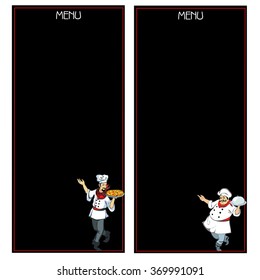 Menu on the blackboard for a restaurant