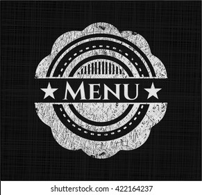 Menu on chalkboard