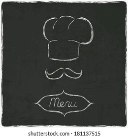 menu on old black board - vector illustration