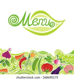 Menu organic food vector illustration