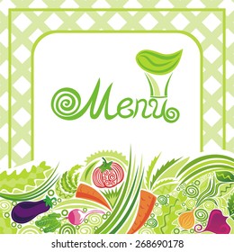 Menu organic food vector illustration