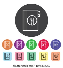 Menu outline icons set. Vector illustration.