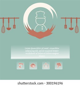 Menu page design. cooking book page concept vector illustration