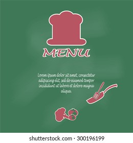 Menu page design. cooking book page concept vector illustration