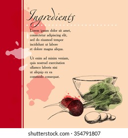 menu page with drawings of hands