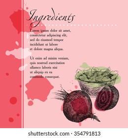 menu page with drawings of hands