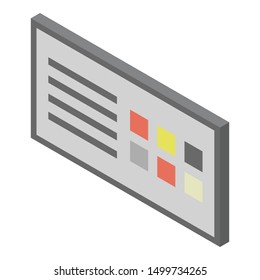 Menu panel icon. Isometric of menu panel vector icon for web design isolated on white background
