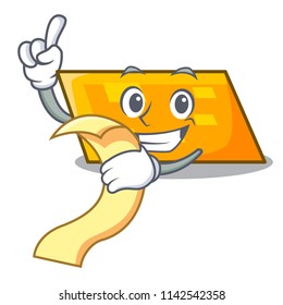 With menu parallelogram mascot cartoon style