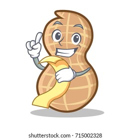 With menu peanut character cartoon style