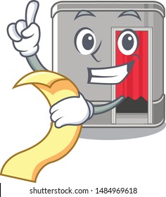 With menu photo booth isolated with the cartoon