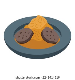Menu pilaf icon isometric vector. Food azerbaijan. Dish holiday