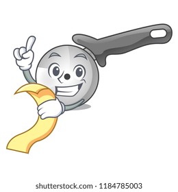 With menu pizza cutter cartoon in the kitchen With menu pizza cutter cartoon in the kitchen