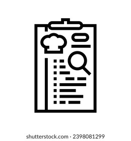 menu planning restaurant chef line icon vector. menu planning restaurant chef sign. isolated contour symbol black illustration