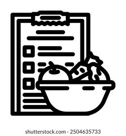 menu planning restaurant chef line icon vector. menu planning restaurant chef sign. isolated contour symbol black illustration