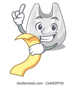 With menu plastic bag mascot cartoon