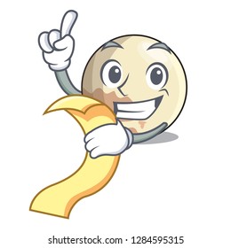 With menu Pluto cartoon planet above the sky