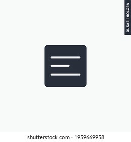 Menu, premium quality flat icon. Vector logo concept for web graphics, EPS 10
