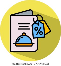 Menu Promo Ícone isométrico Vetor Ilustração