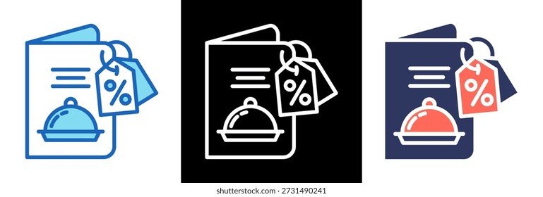 Menu Promo Ícone triplestyle Vetor Ilustração