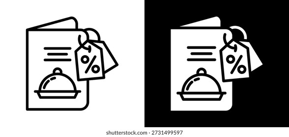 Menu Promo Icon whiteblack Vector Illustration