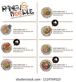 menu ramen noodle japanese food template design 