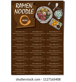 menu ramen noodle japanese food template design 
