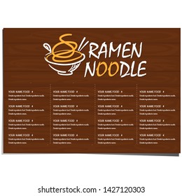 menu ramen noodle japanese food template design 