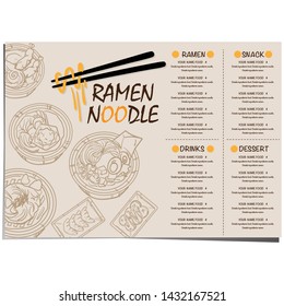 menu ramen noodle japanese food template design 