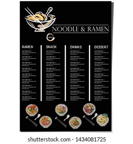 menu ramen noodle japanese food template design 
