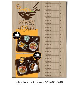 menu ramen noodle japanese food template design 