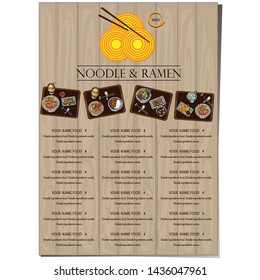 menu ramen noodle japanese food template design 