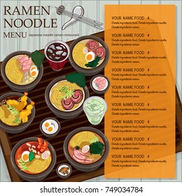 menu ramen noodle japanese food template design 