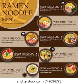 menu ramen noodle japanese food template design 