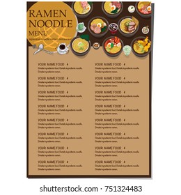 menu ramen noodle japanese food template design 